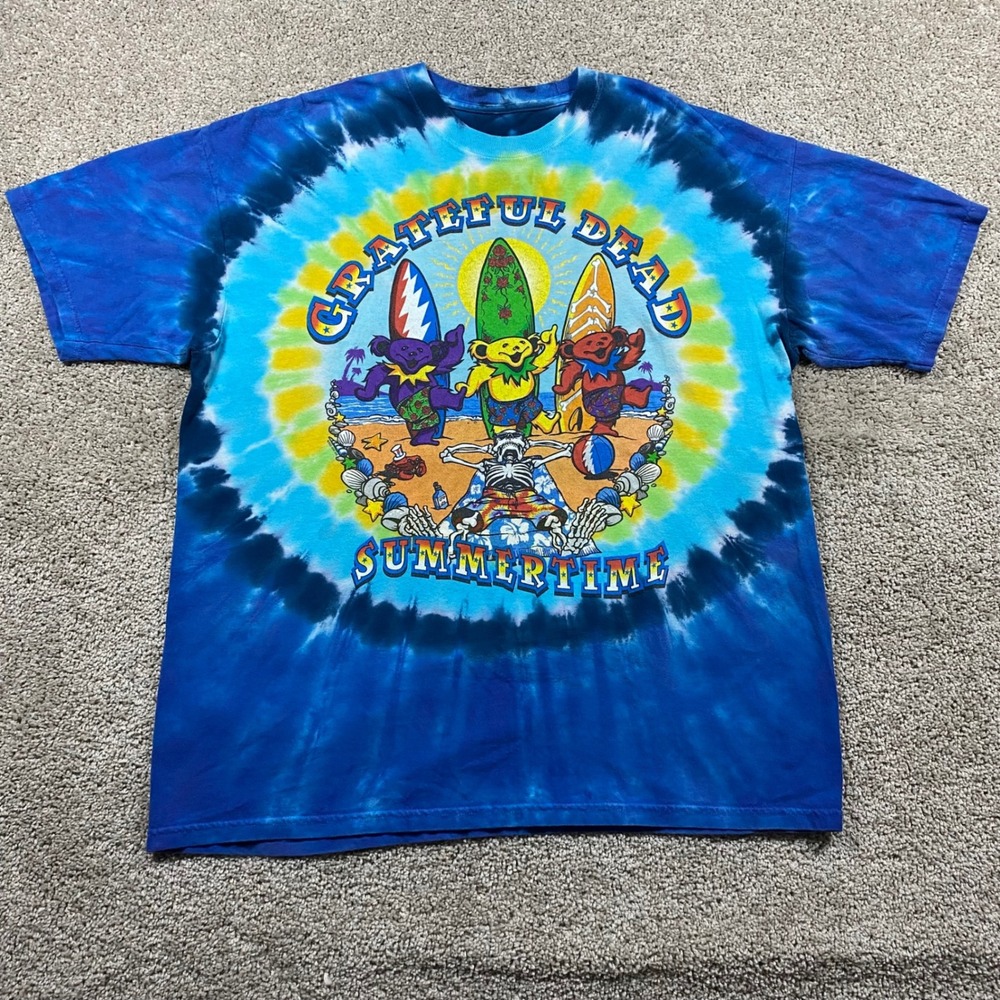 Liquid Blue Grateful Dead Summertime Tie Dye Shirt XL 2001 Dancing Bears Surf